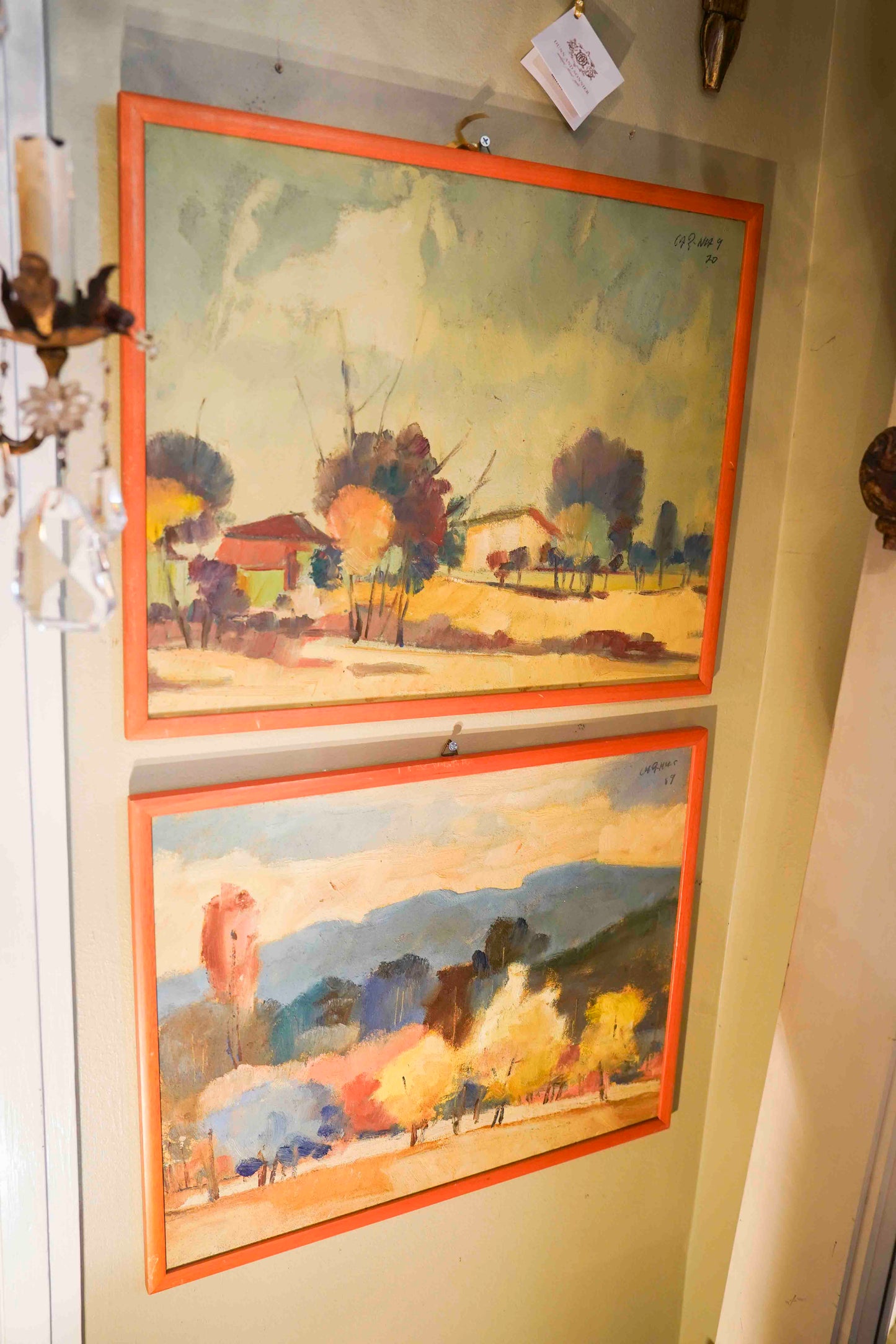 Landscapes in Orange Frames Pair