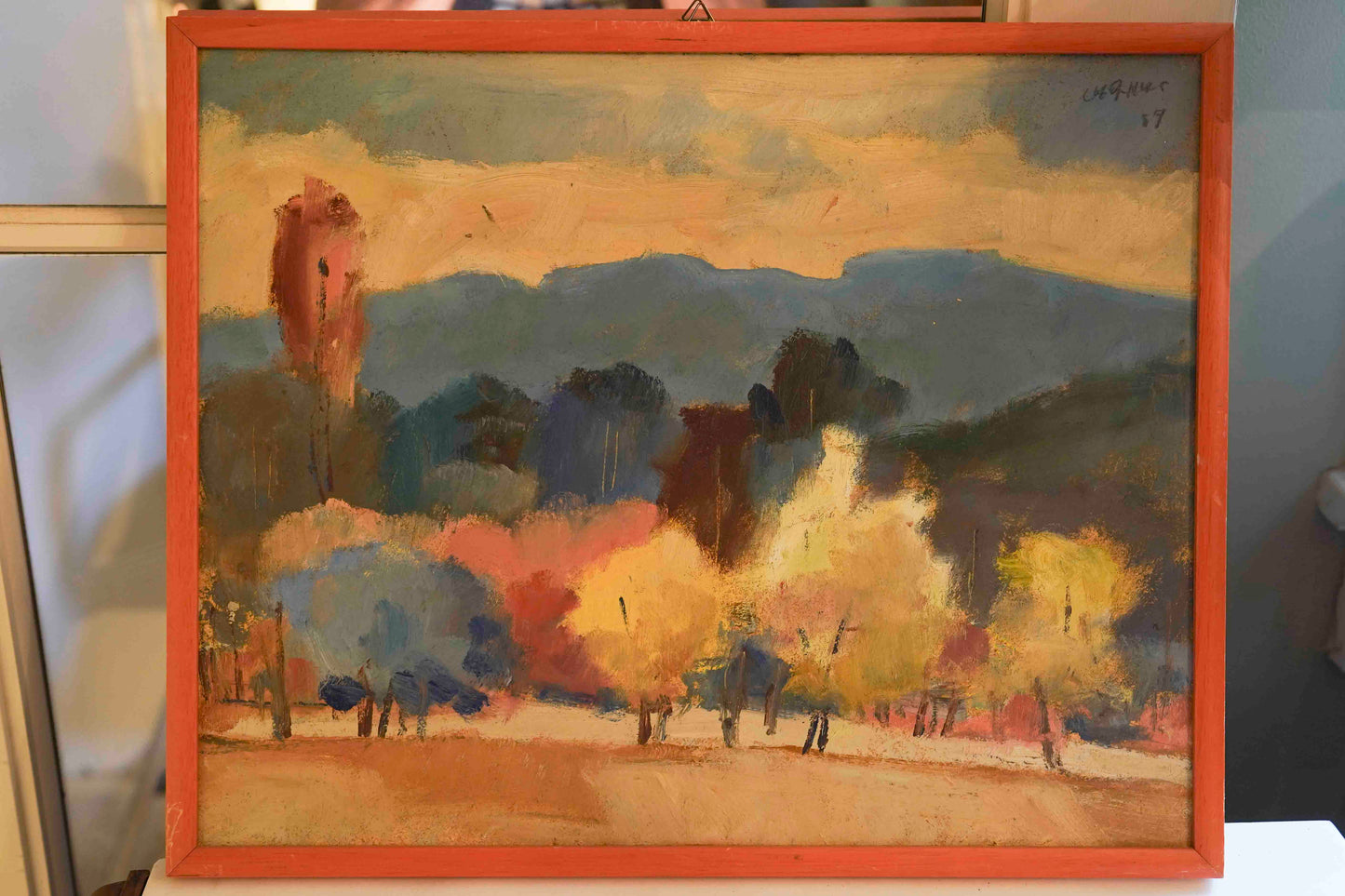 Landscapes in Orange Frames Pair