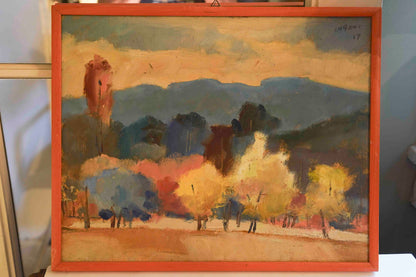Landscapes in Orange Frames Pair