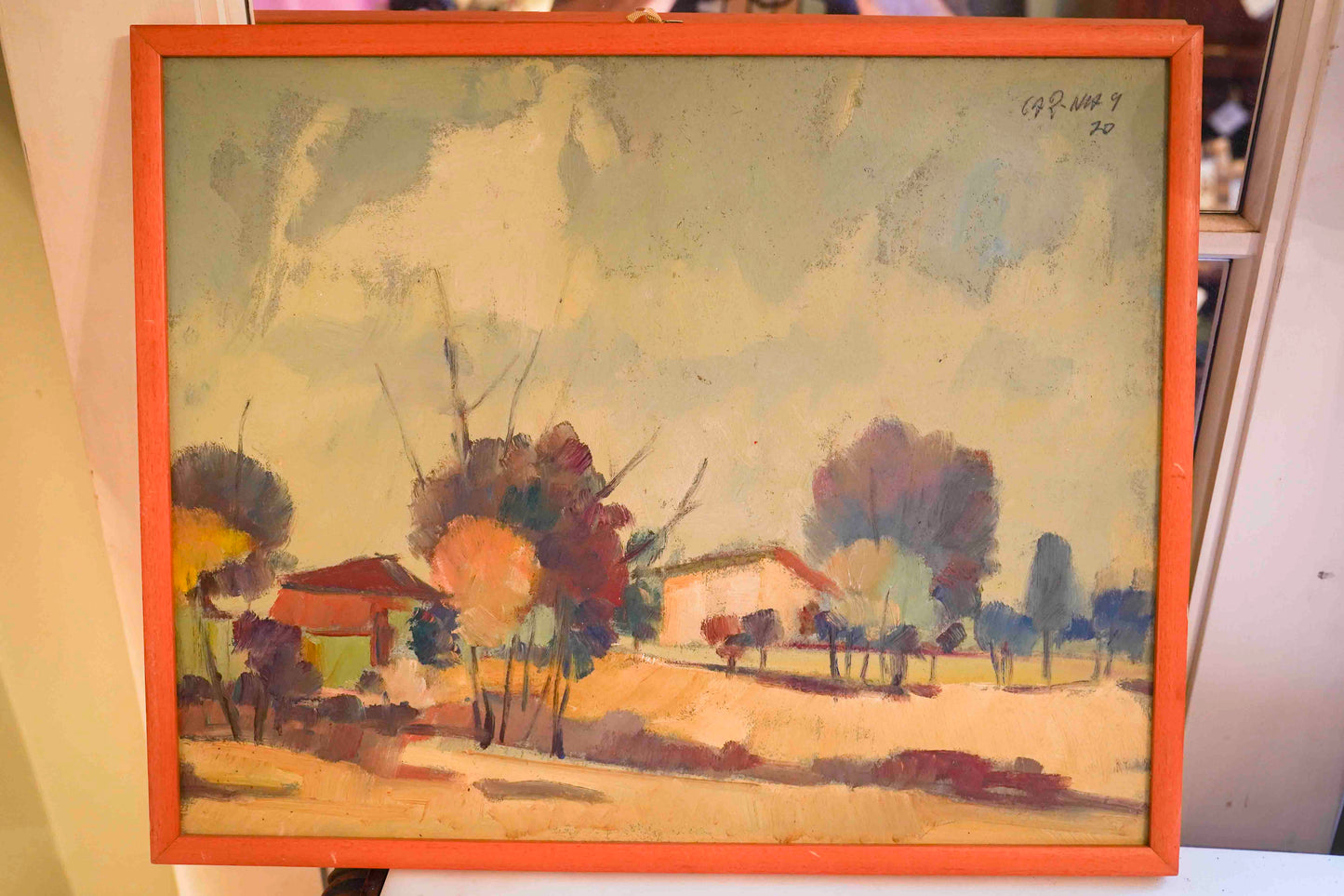 Landscapes in Orange Frames Pair