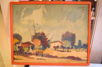 Landscapes in Orange Frames Pair