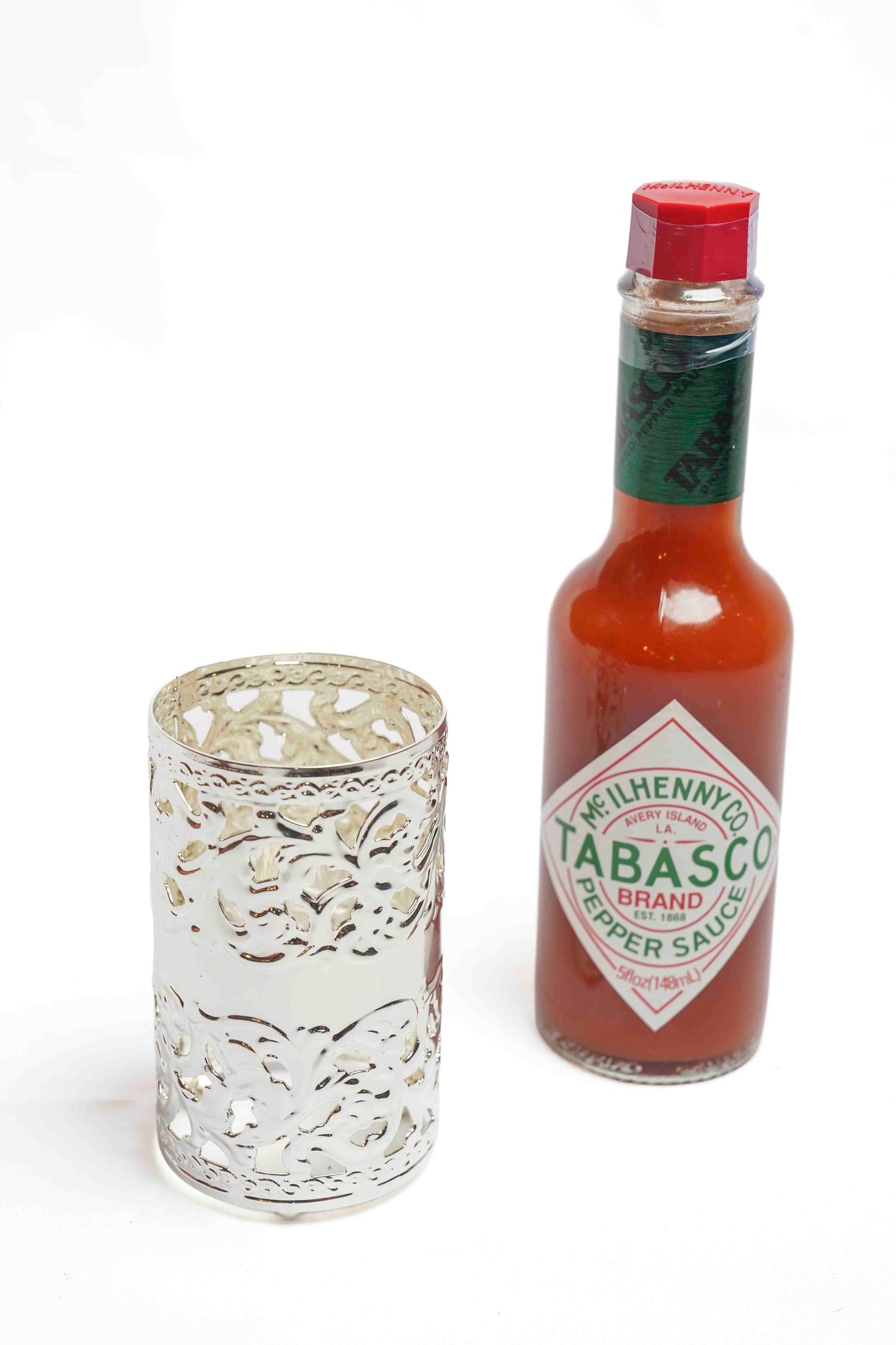 English Queen Anne Style Silver Plated Tabasco Holder