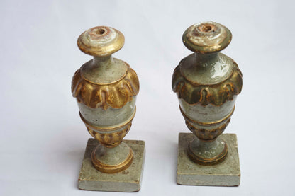 Italian Gilt and Cream Fragment Urns Pair