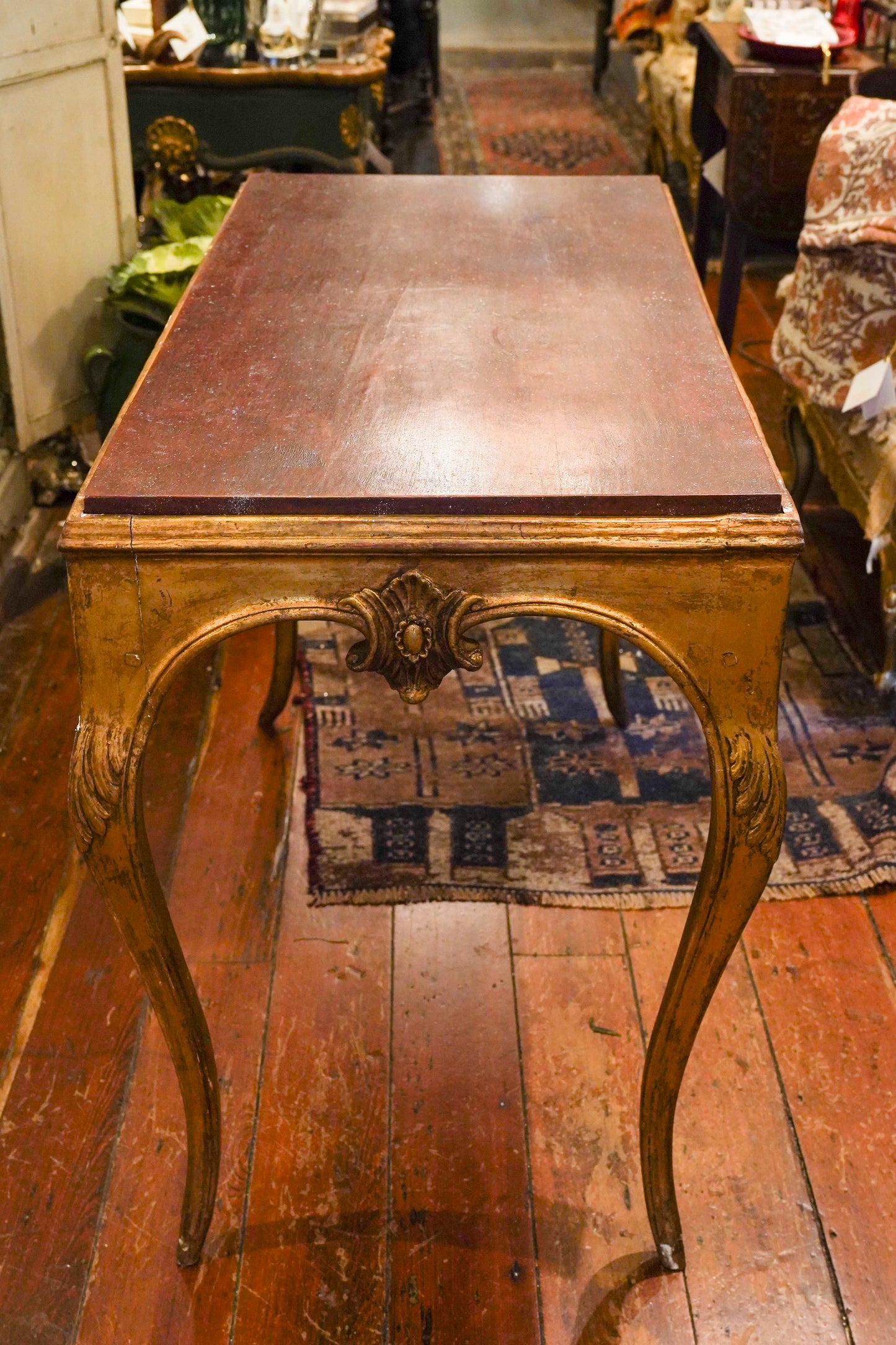 18th Century Louis XV Carved Giltwood Salon Table
