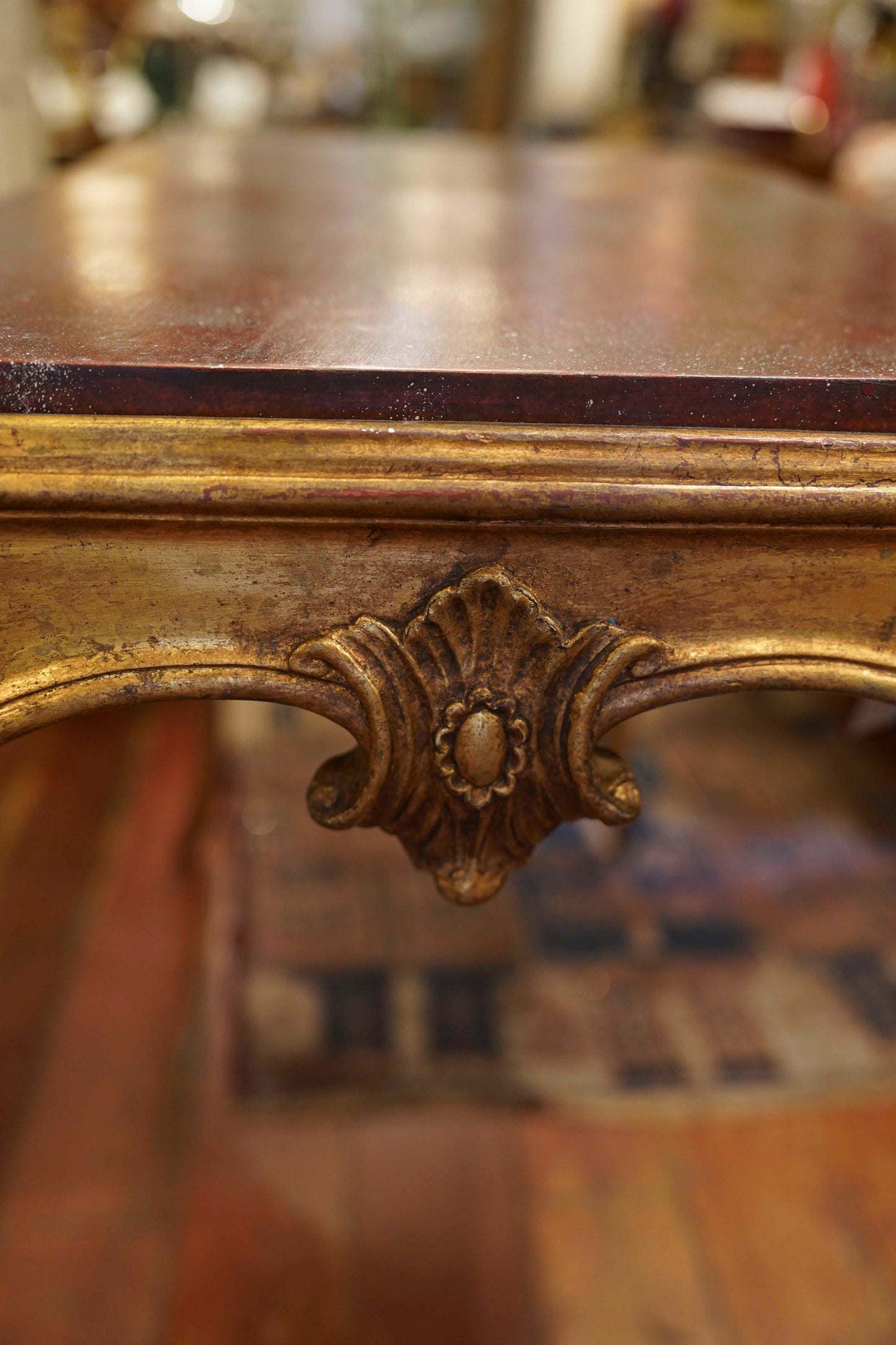 18th Century Louis XV Carved Giltwood Salon Table
