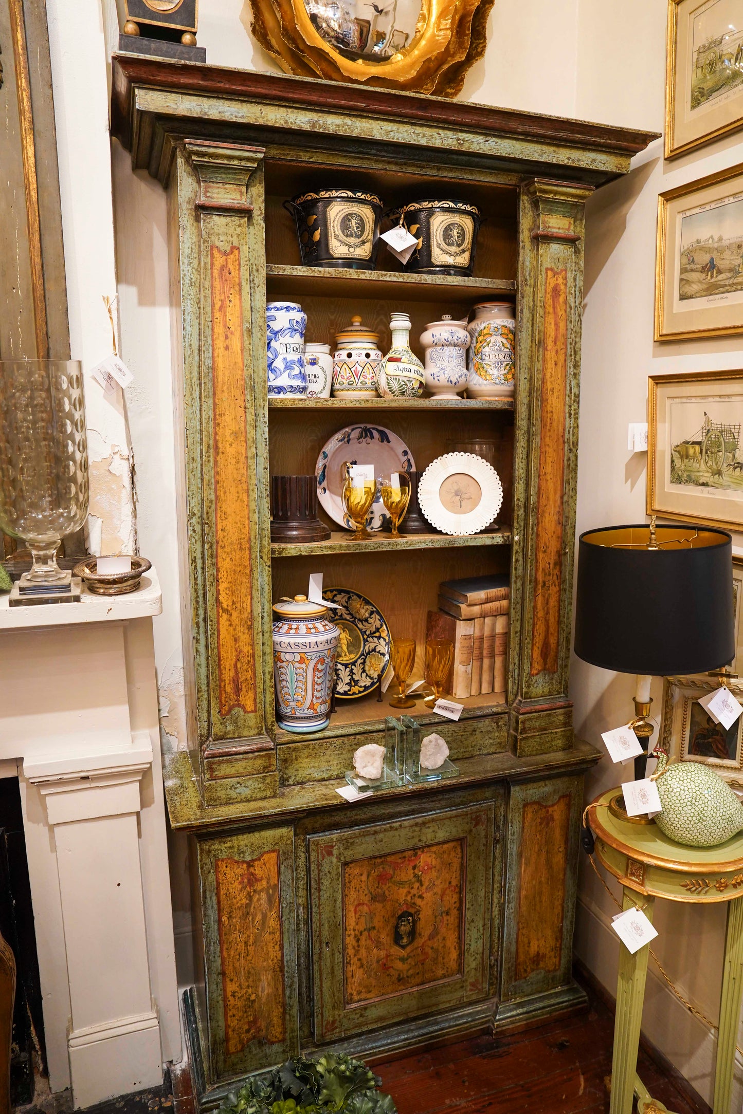19th Century Italian Painted Bookcases Pair