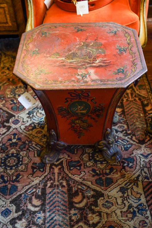 Painted Tole Coal Scuttle