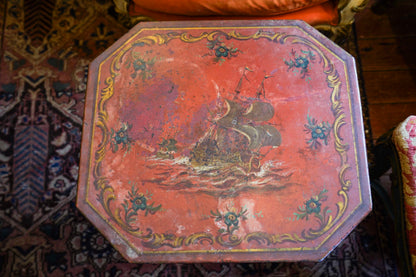 Painted Tole Coal Scuttle