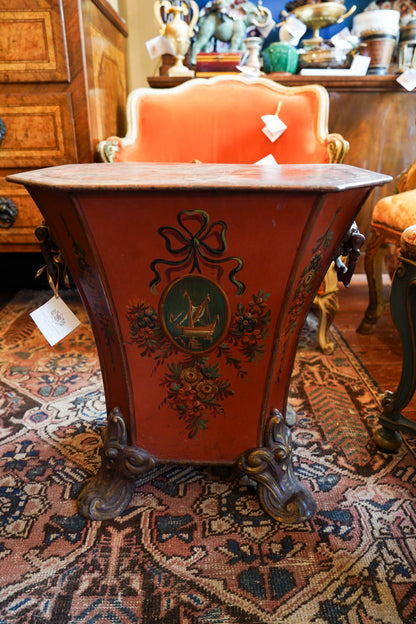 Painted Tole Coal Scuttle
