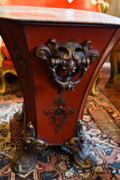 Painted Tole Coal Scuttle