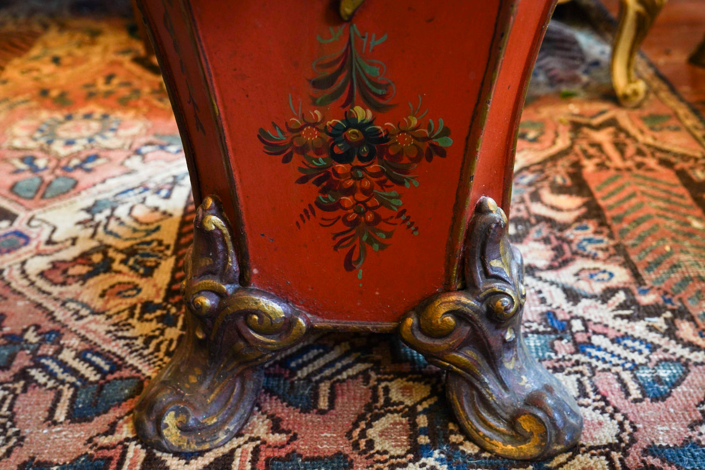 Painted Tole Coal Scuttle
