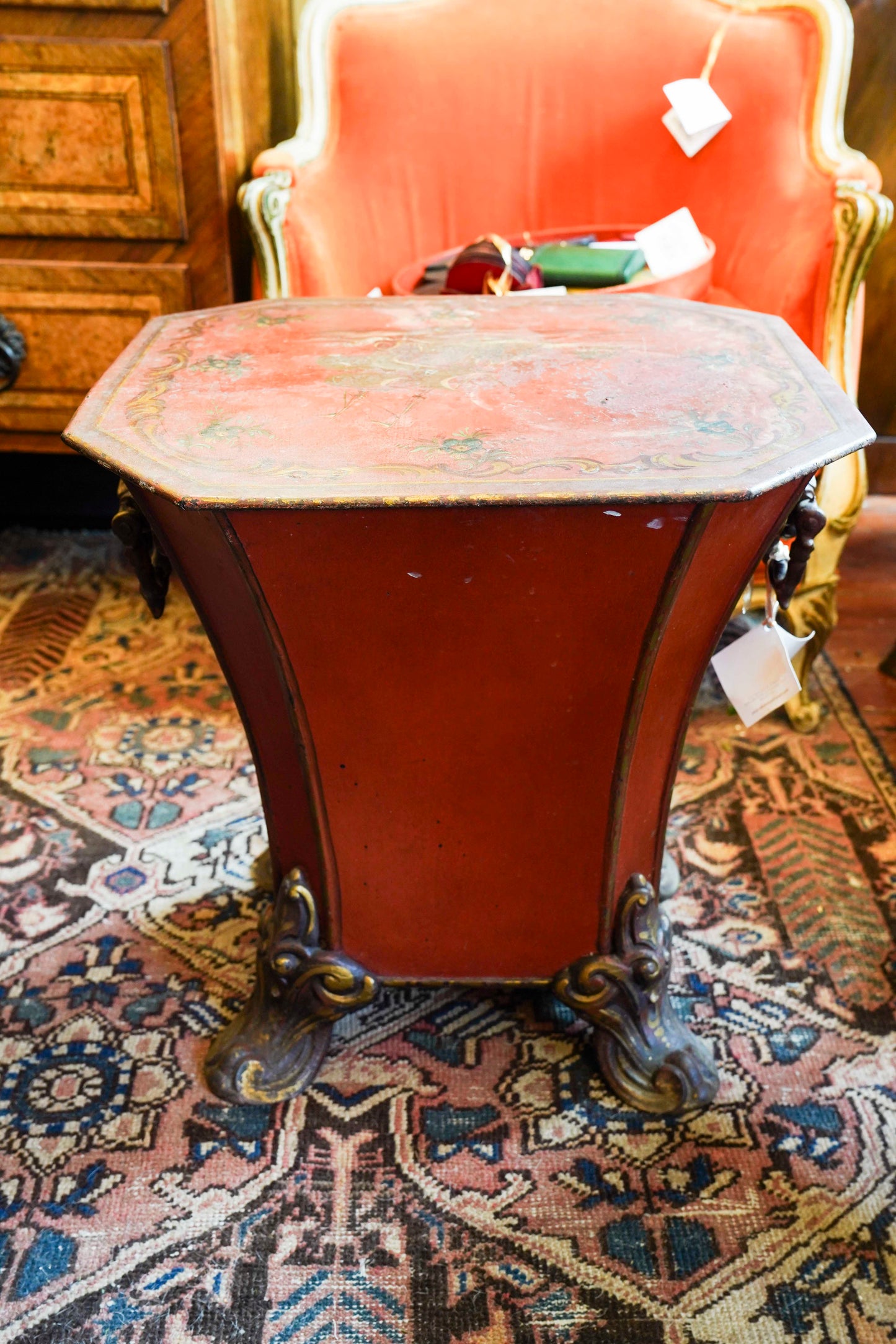 Painted Tole Coal Scuttle