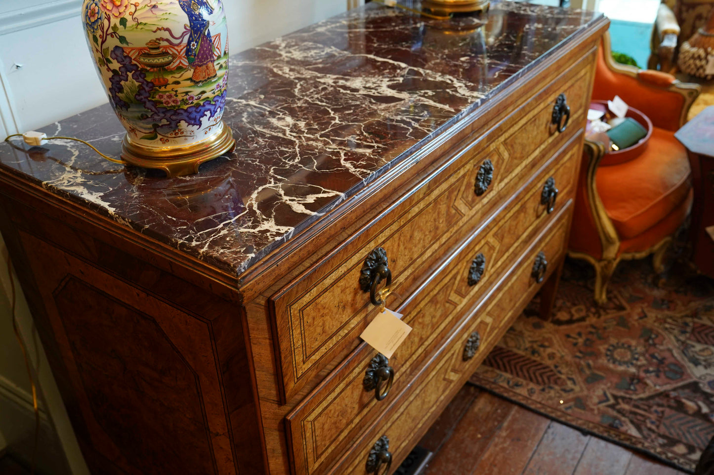 Italian Marble Top Commode