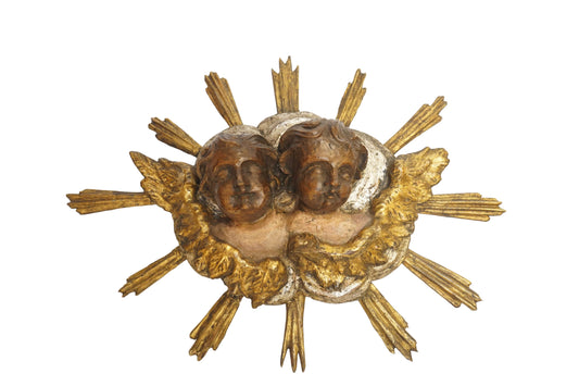 18th Century Italian Carved Putti with Sunburst