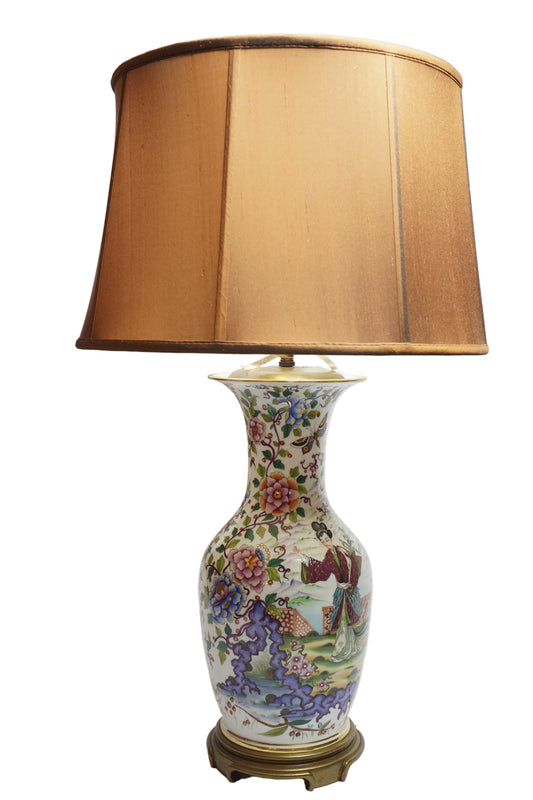 Late 19th Century Chinoiserie Vase Lamps Pair