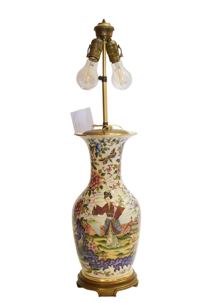 Late 19th Century Chinoiserie Vase Lamps Pair