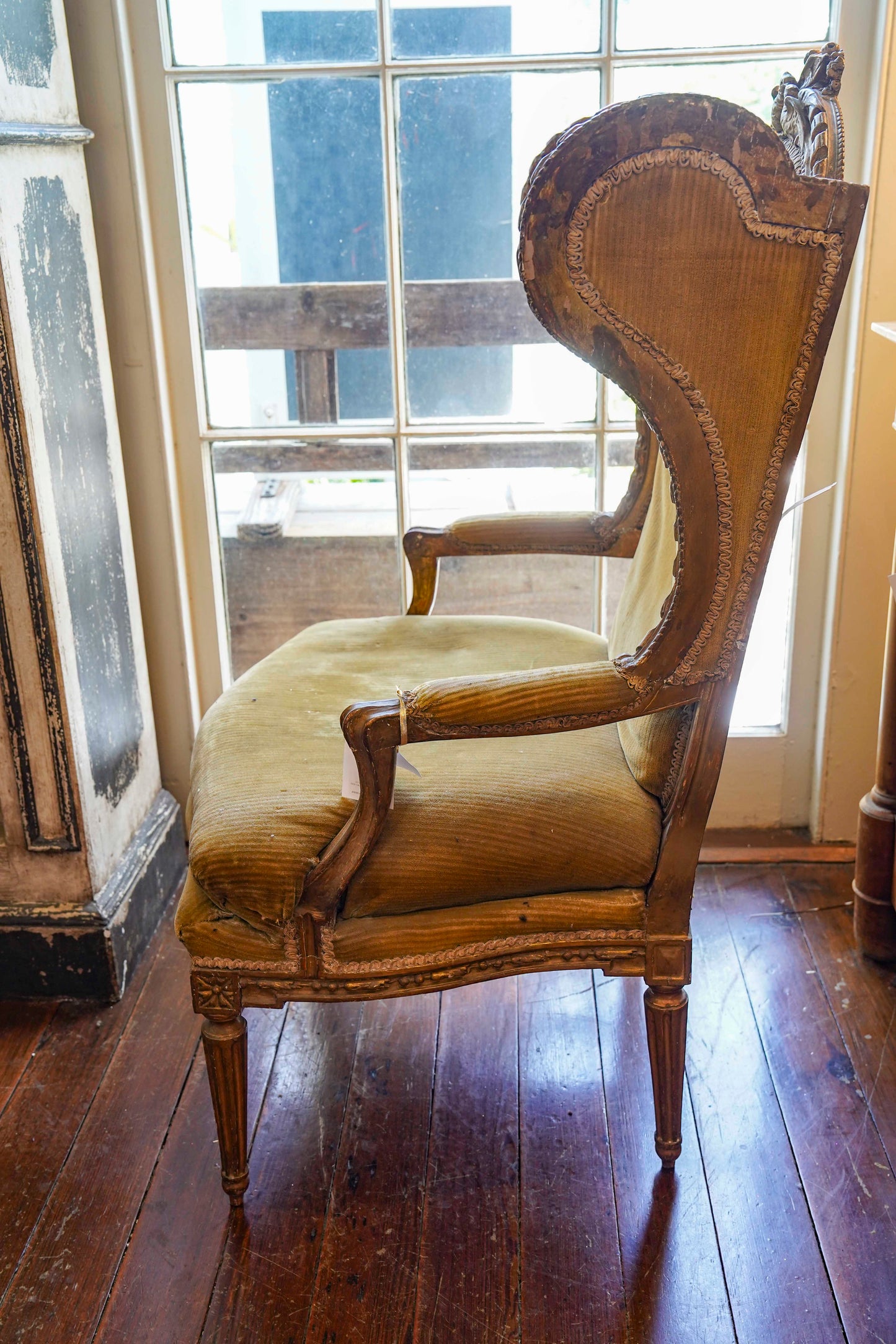 19th Century Louis XVI Wingback Fauteuils Pair