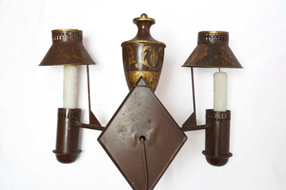 Tole Sconces Pair