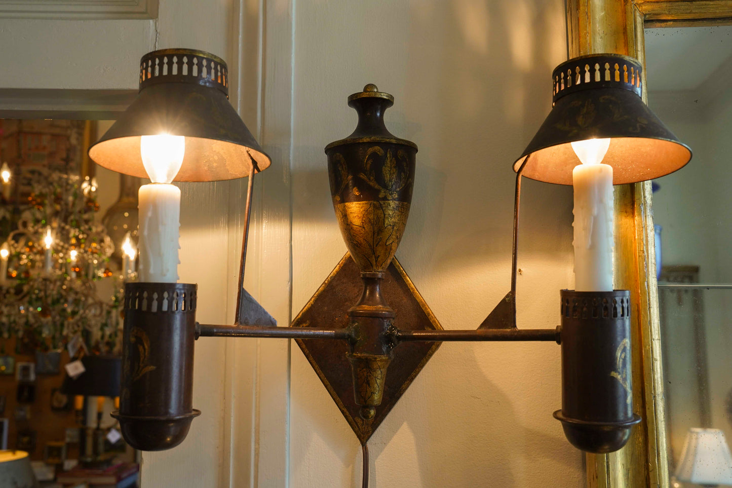 Tole Sconces Pair