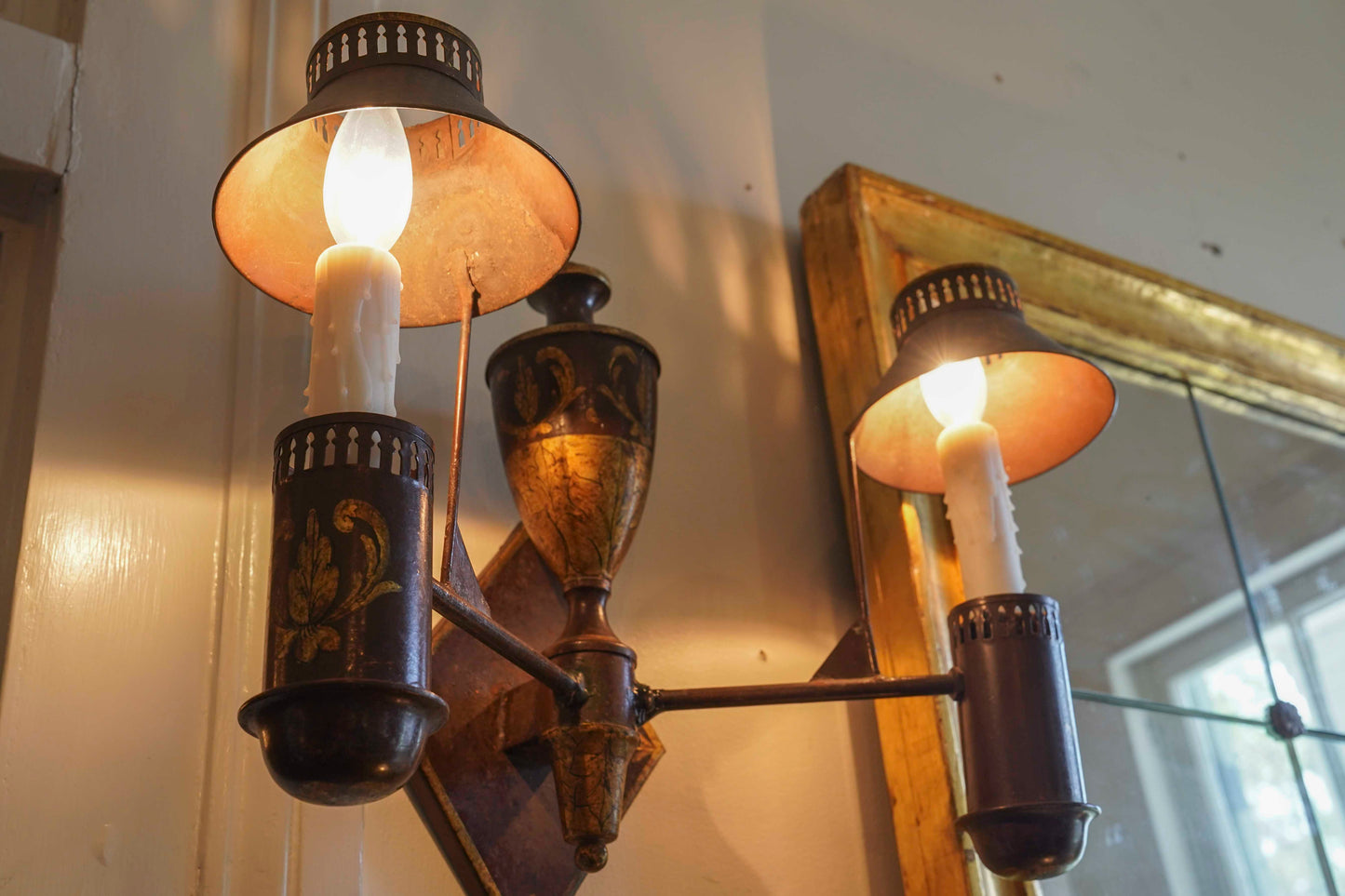 Tole Sconces Pair
