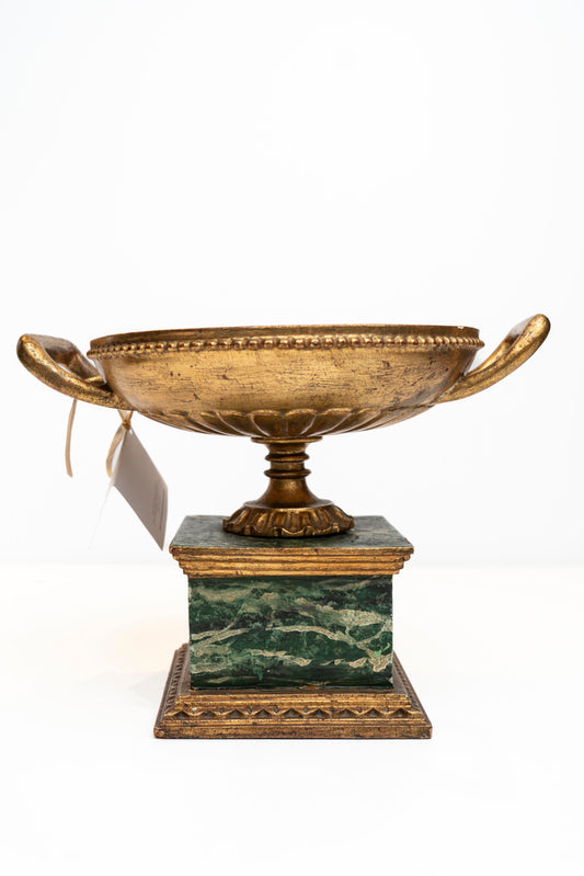 Italiann Parcel gilt and faux Painted Tazza