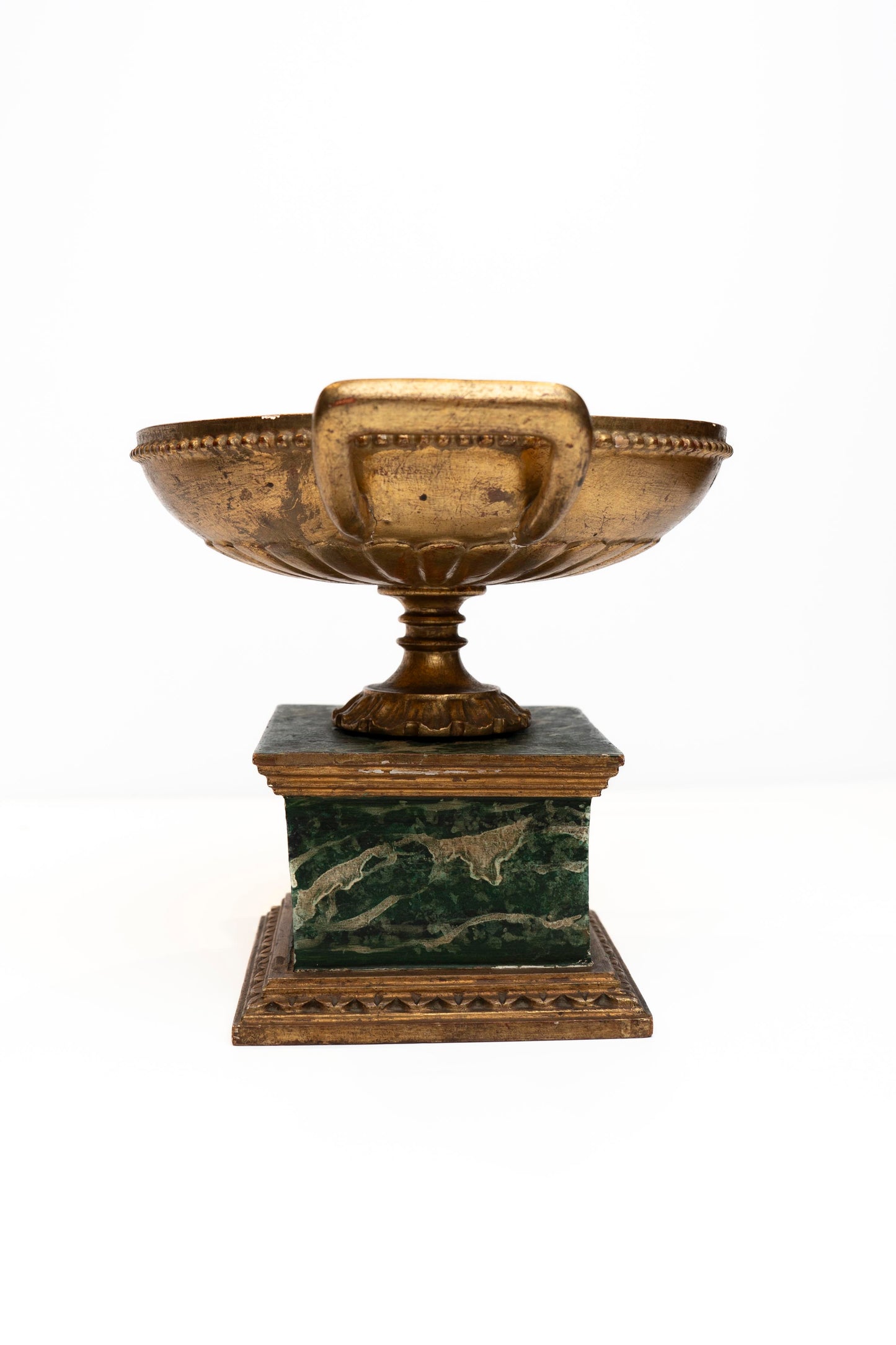 Italiann Parcel gilt and faux Painted Tazza