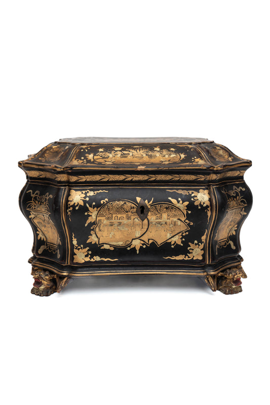 Chinese pin work Tea Box with origional liners.