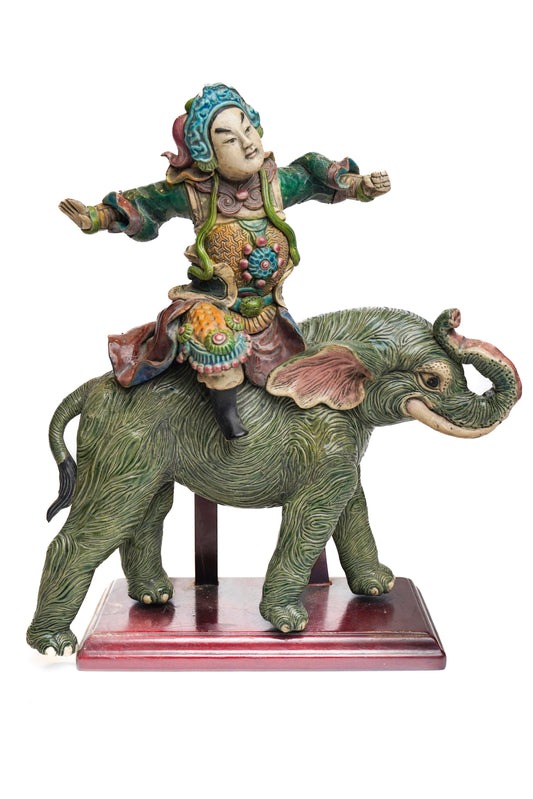 Chinese Temple Roof Tile of a Diety