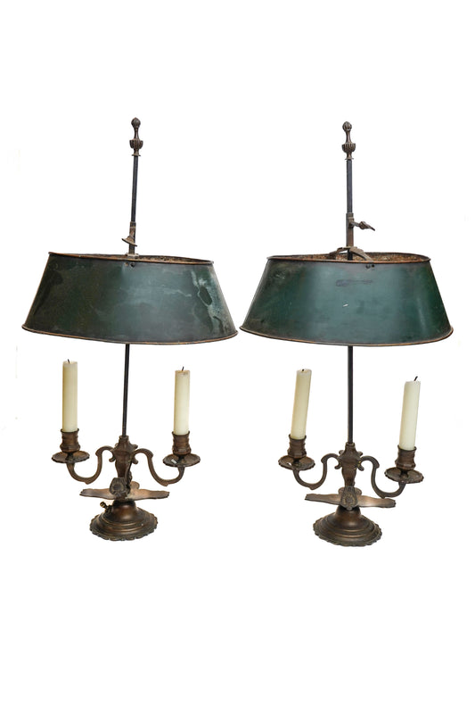 19th C Bouillotte Lamp Pr
