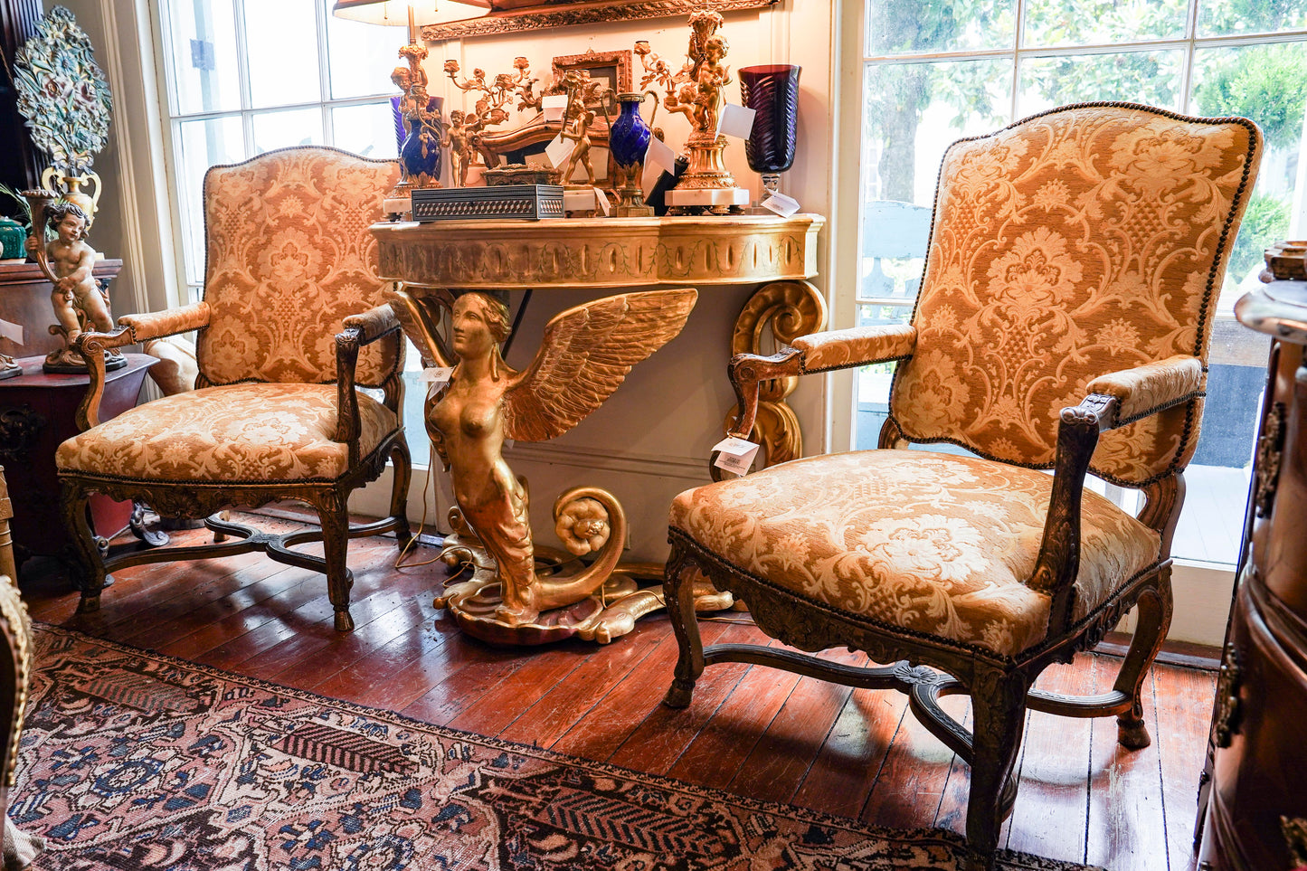 Pair Regence Style Gilt Wood Chirs