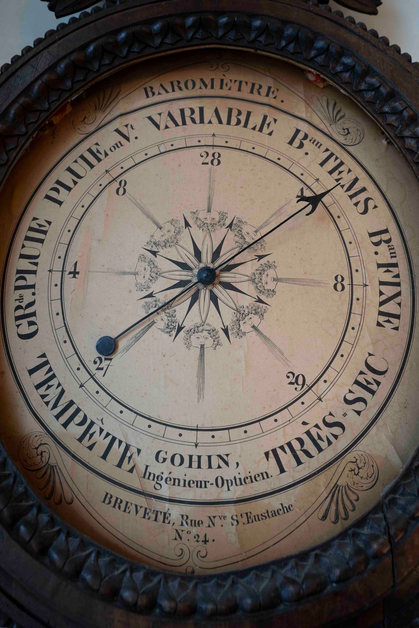 French Wooden Barometer