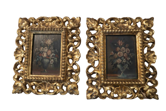 Petite Italian Still Life on Board Pair
