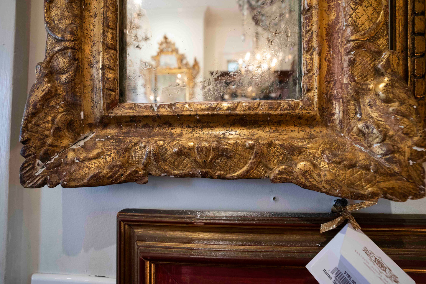 18th Century Small Italian Gilt Mirror