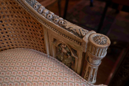 19th CLouis XVI French Cane Coiffure Chair