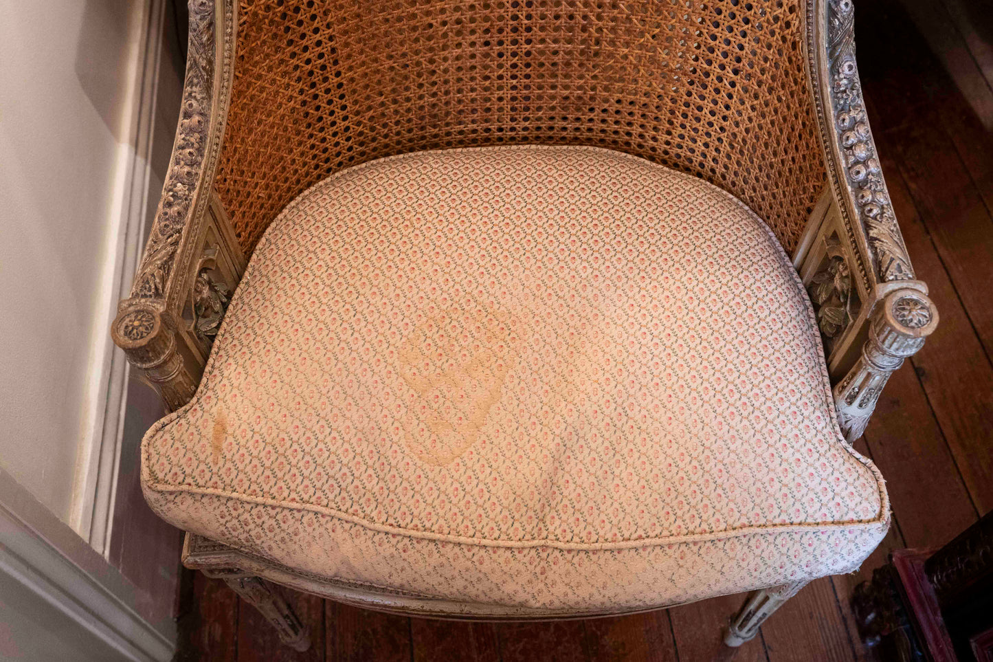 19th CLouis XVI French Cane Coiffure Chair