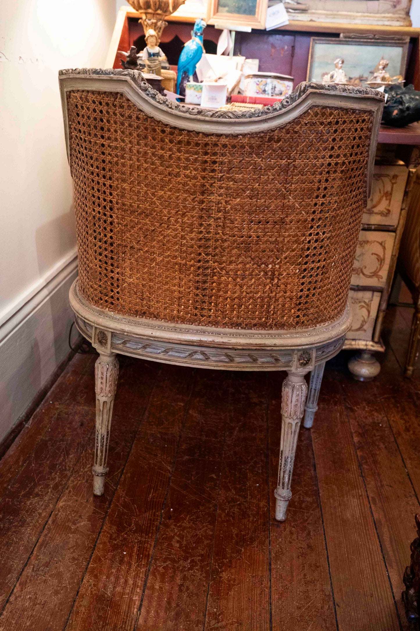 19th CLouis XVI French Cane Coiffure Chair