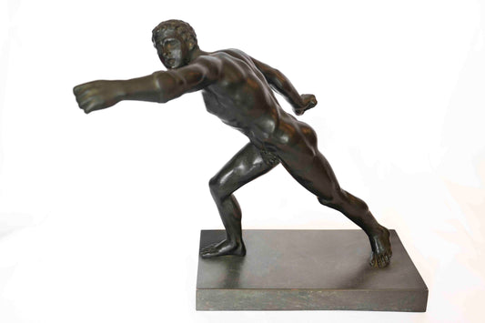 19th C Italian Borghese Bronze Gladiator