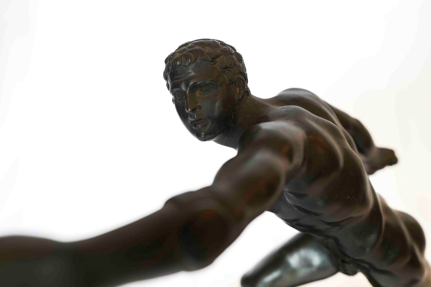 19th C Italian Borghese Bronze Gladiator