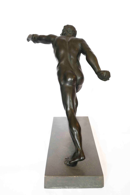 19th C Italian Borghese Bronze Gladiator