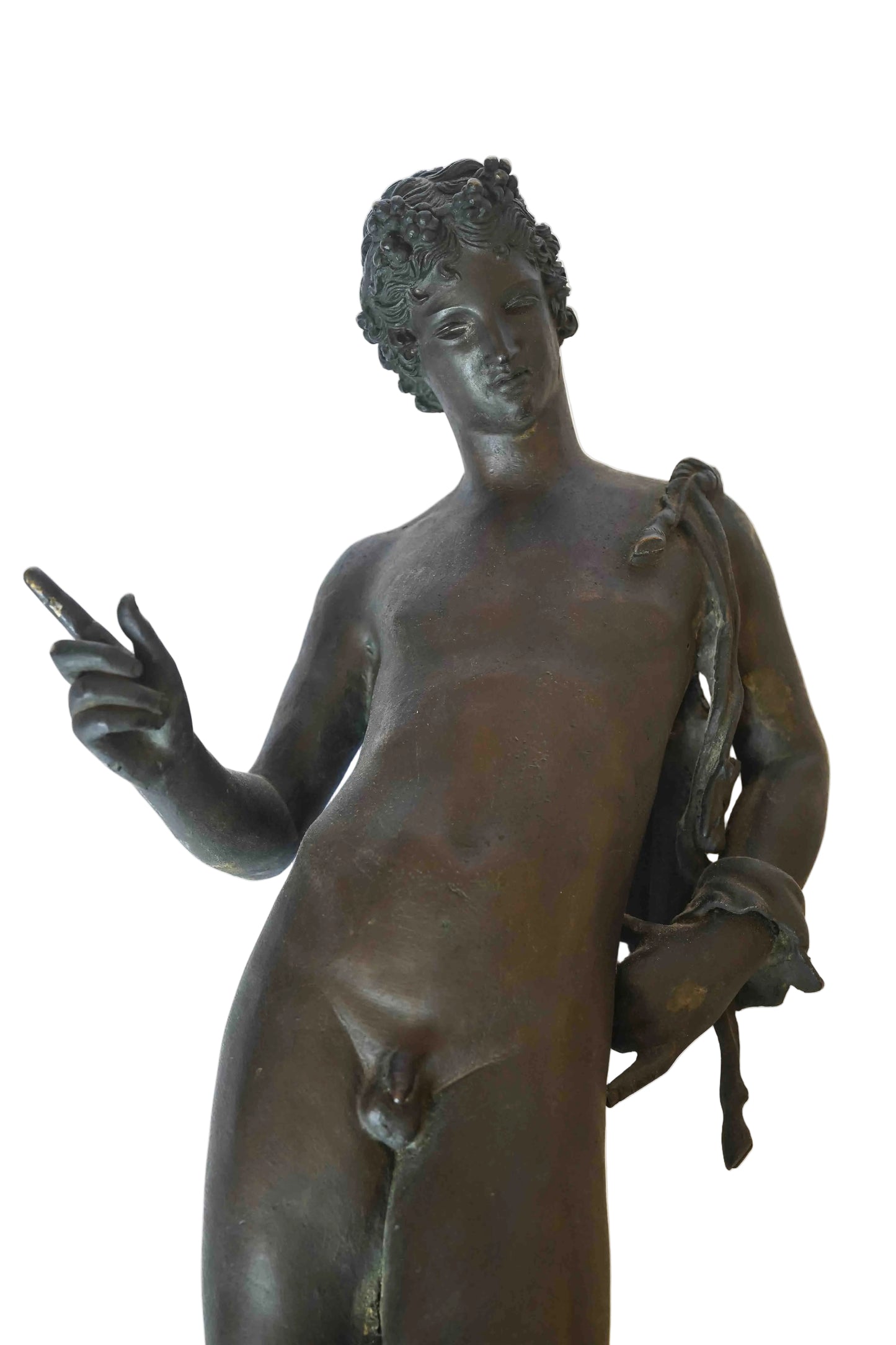 Bronze Dionysus/Narcissus Statue 19th Century 25"