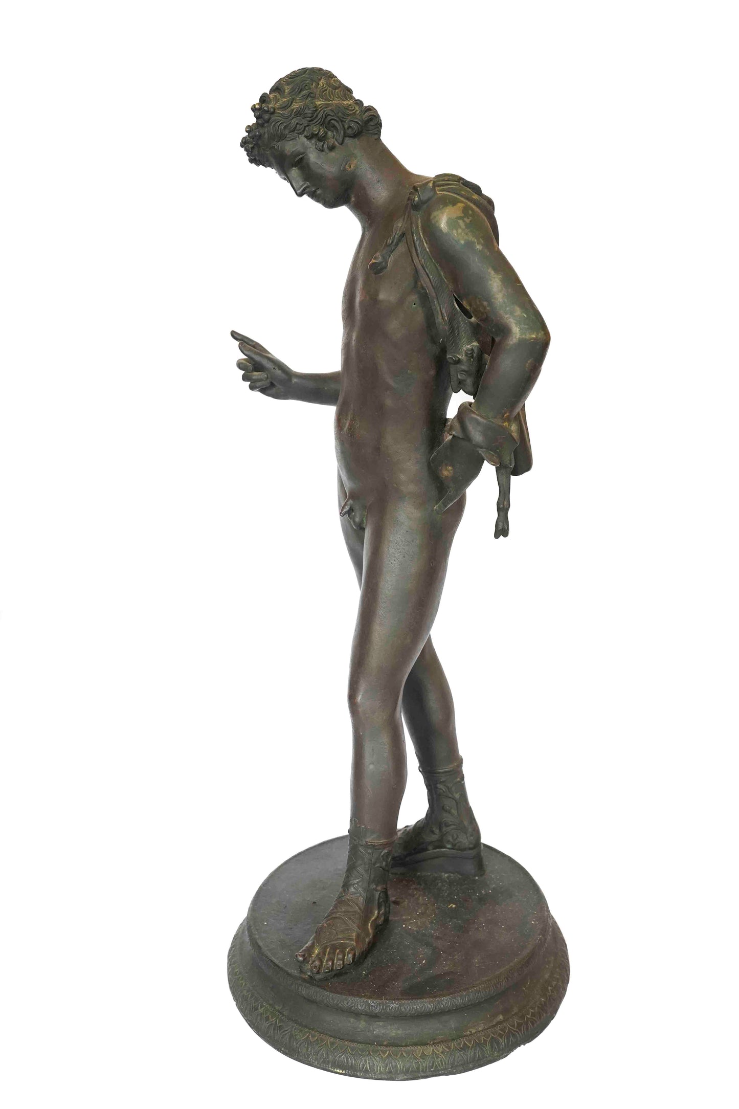 Bronze Dionysus/Narcissus Statue 19th Century 25"