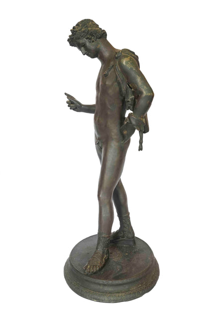 Bronze Dionysus/Narcissus Statue 19th Century 25"