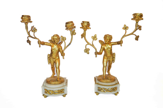 Bronze Dora Candelabra Pair