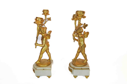 Bronze Dora Candelabra Pair