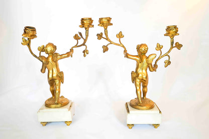 Bronze Dora Candelabra Pair