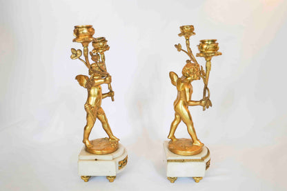 Bronze Dora Candelabra Pair