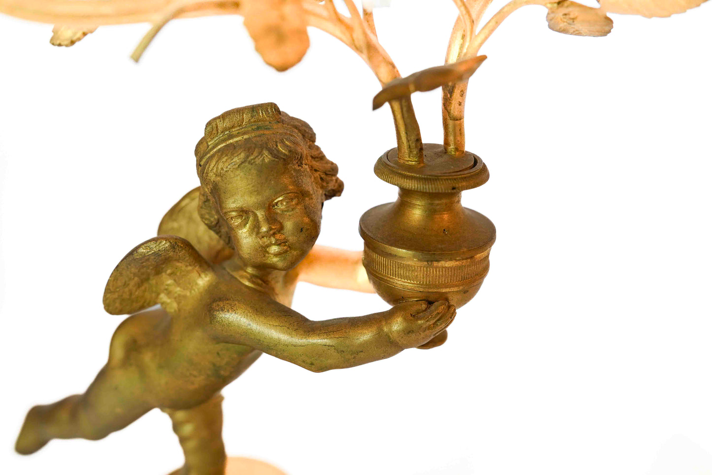 Bronze Dore Cherub Candleholders Pair