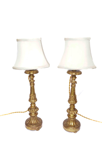 Antique Gold Candlestick Lamps