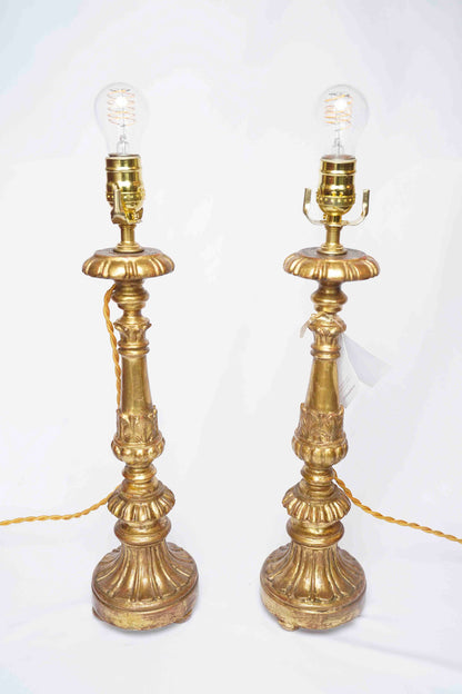 Antique Gold Candlestick Lamps