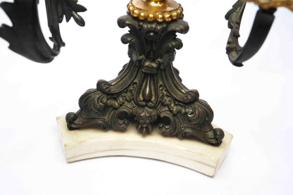 19th Century American Bronze and Gilt Candelabra